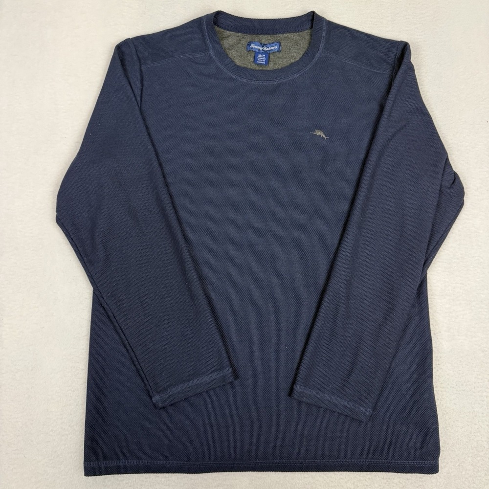 Tommy‎ Bahama Island Sleepwear Shirt Mens Medium Blue Waffle Knit Lounge Top